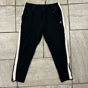 Polo by Ralph Lauren Black Joggers with White Side Stripes Size Large